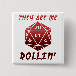 They See Me Rollin' Funny Button