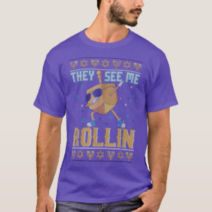 They See Me Rollin' Happy Hanukkah 2021 Dreidel Ga T-Shirt