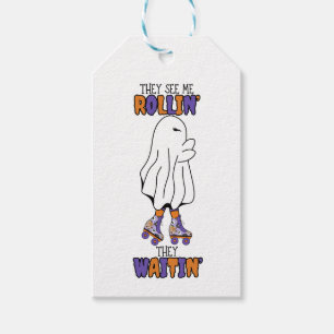 They see me rollin' they waitin' Retro Ghost Gift Tags