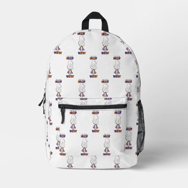 They see me rollin' they waitin' Retro Ghost Printed Backpack (Front)