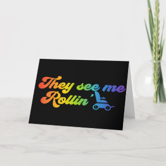 They see me Rollin’ - wheelchair Thank You Card