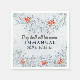 They shall call His name Immanuel, Christmas Napkin