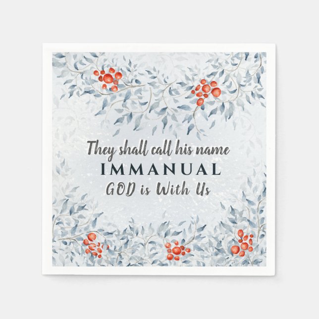They shall call His name Immanuel, Christmas Napkin (Front)