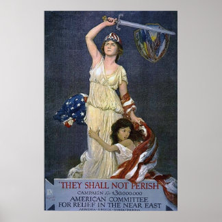 They Shall Not Perish ~ Vintage WW1 Poster