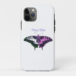 They/She Non-Binary Flag Swallowtail Butterfly iPhone 11 Pro Case