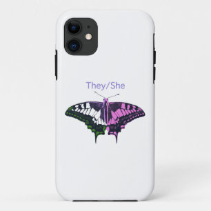 They/She Non-Binary Flag Swallowtail Butterfly iPhone 11 Case