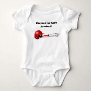 They Tell Me I Like Baseball Baby Bodysuit