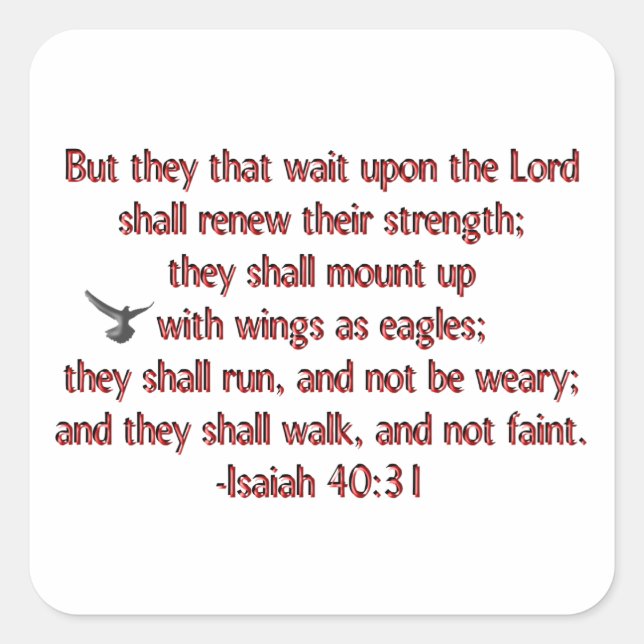 They That Wait Upon the Lord Square Sticker (Front)