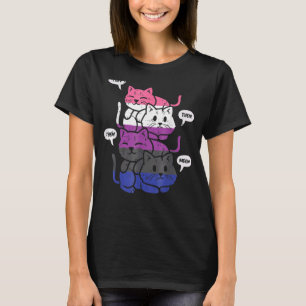 They Their Them Meow Cats Pronouns Lgbtq Genderflu T-Shirt