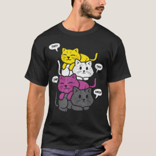 They Their Them Meow Cats Pronouns Lgbtq Non-Binar T-Shirt