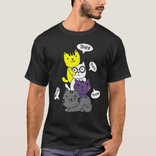 They Their Them Meow Cats Pronouns Lgbtq Nonbinary T-Shirt