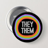 THEY THEM Colorful Gender Rainbow Circle Pronouns