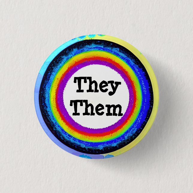 They / Them Customisable Pronoun Badge (Front)
