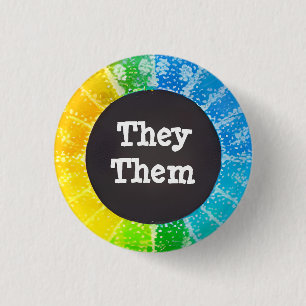 They / Them Customisable Pronoun Badge