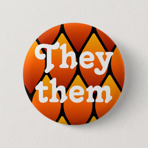 They/Them Dragon Scales Pronoun Button