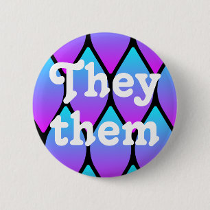 They/Them Dragon Scales Pronoun Button