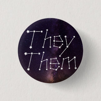 They/Them Galaxy Starry Night Sky Constellation Pr 3 Cm Round Badge