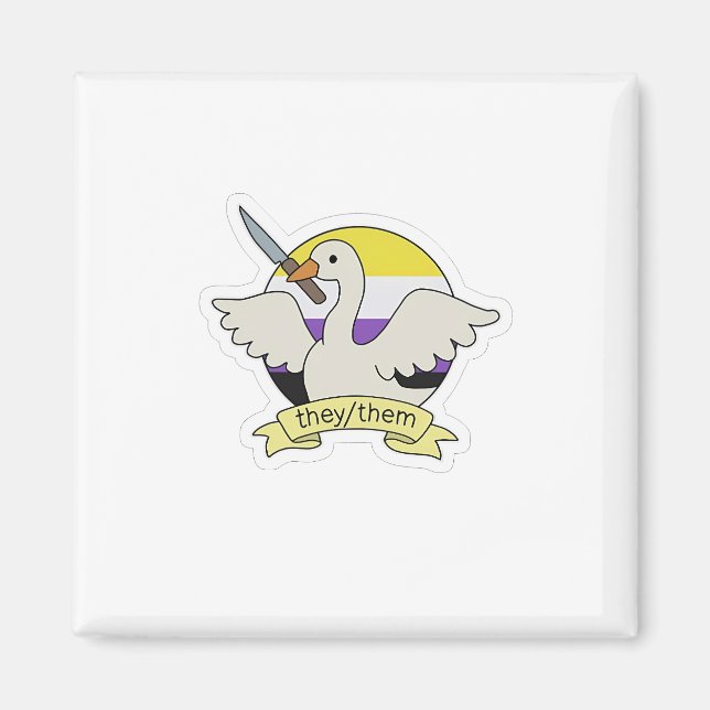 They Them Goose Non binary LGBT Pride Month  Magnet (Front)