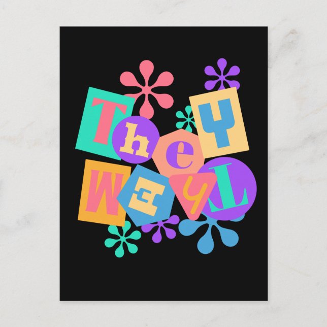 They/them. LGBT+Pride. Love wins.  Postcard (Front)