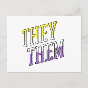They Them Nonbinary Colours Postcard