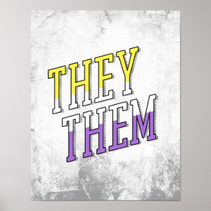 They Them Nonbinary Colours Poster