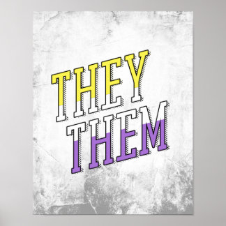 They Them Nonbinary Colours Poster