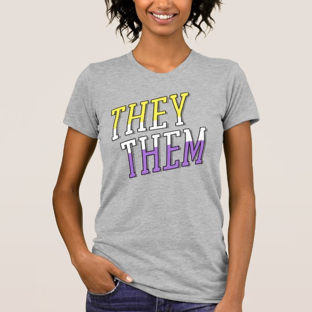 They Them Nonbinary Colours T-Shirt (Front)