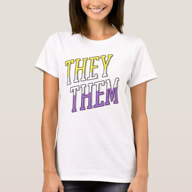 They Them Nonbinary Colours T-Shirt (Front)
