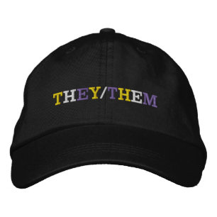 They Them Nonbinary Pride Embroidered Hat
