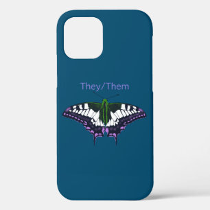 They/Them Nonbinary Pride Swallowtail Butterfly iPhone 12 Pro Case