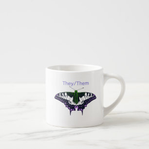 They/Them Nonbinary Pride Swallowtail Butterfly Espresso Cup
