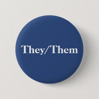 They/Them plain navy pronoun badge