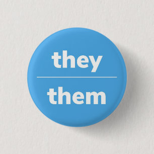 They/Them Pronoun Pin, 1¼ Inch Button
