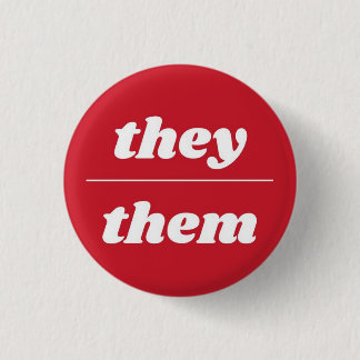 They/Them Pronoun Pin, 1¼ Inch Button