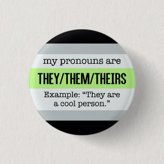 They/Them Pronouns – Agender Flag 3 Cm Round Badge