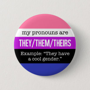 They/Them Pronouns – Genderfluid Flag 6 Cm Round Badge