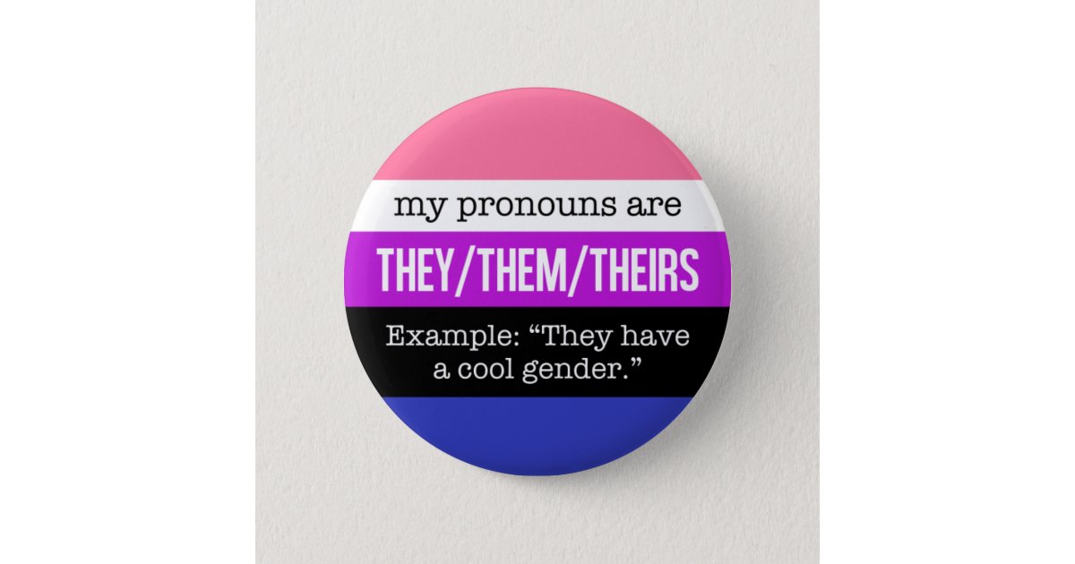 They/Them Pronouns Genderfluid Flag 6 Cm Round Badge
