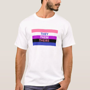 They/Them Pronouns Genderfluid Flag Basic T-Shirt