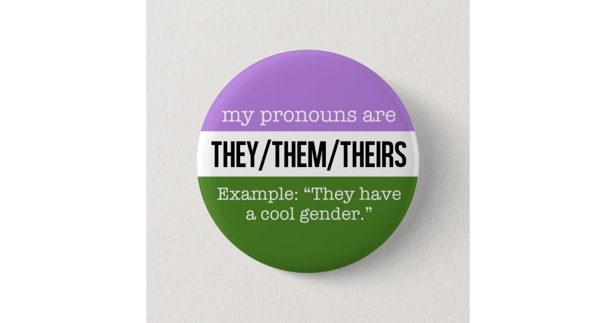 They/Them Pronouns – Genderqueer Flag 6 Cm Round Badge | Zazzle