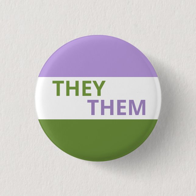 They/Them Pronouns Genderqueer Flag Badge (Front)