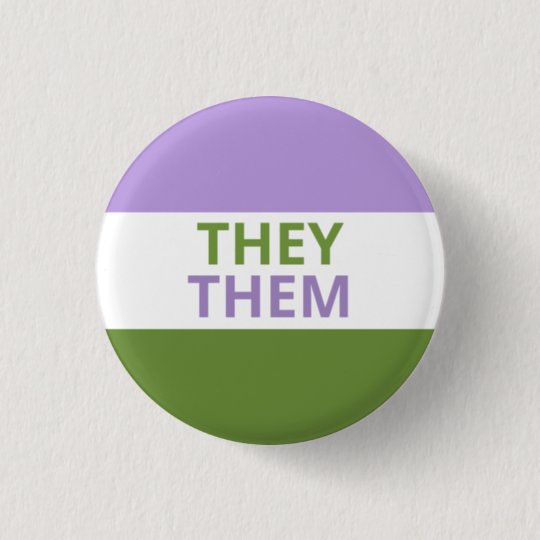 They/Them Pronouns Genderqueer Flag Badge | Zazzle.co.uk