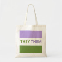 They/Them Pronouns Genderqueer Flag Budget Tote