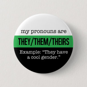 They/Them Pronouns – Neutrois Flag 6 Cm Round Badge