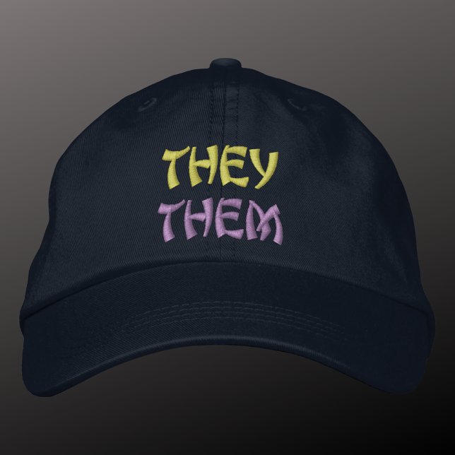 They / Them pronouns non-binary Embroidered Hat (Creator Uploaded)