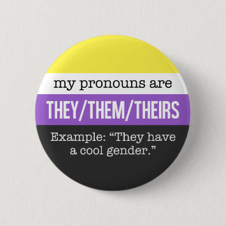 They/Them Pronouns – Nonbinary Flag 6 Cm Round Badge