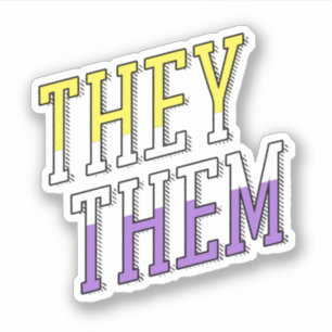 They / Them Pronouns Nonbinary Sticker