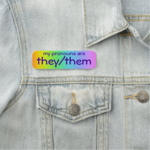 "They/Them" Pronouns Pin Name Tag