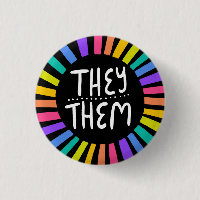 THEY / THEM Pronouns Rainbow Handlettered Pride