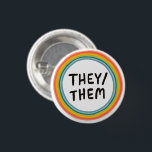 THEY/THEM Pronouns Rainbow Soft Circle Ring  3 Cm Round Badge<br><div class="desc">Decorate your outfit with this cool art button. You can customise it and add text too. Check my shop for lots more colours and patterns! Let me know if you'd like something custom too.</div>