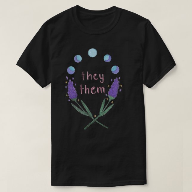 they them pronouns Sticker T-Shirt (Design Front)